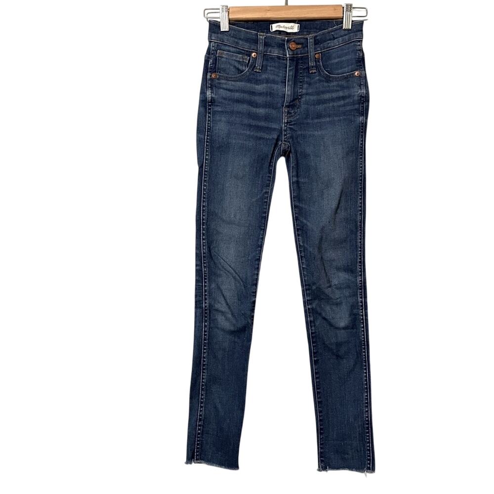 Madewell 9in High Rise Skinny Raw Hem Jeans Womens 23 Blue Denim Casual Zip Fly